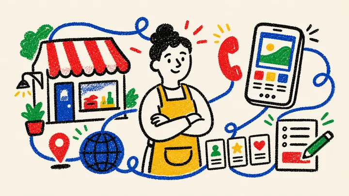 Küçük bir işletmenin mobil web sitesi, hizmet kartları, telefon ve harita araçlarıyla dijitalleşmesi