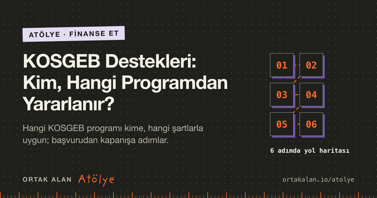 KOSGEB Destekleri: Kim, Hangi Programdan Yararlanır? kapak görseli: 6 adımlık yol haritası