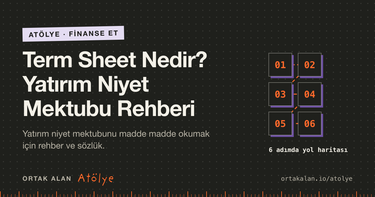 Term Sheet Nedir? Yatırım Niyet Mektubu Rehberi kapak görseli: 6 adımlık yol haritası